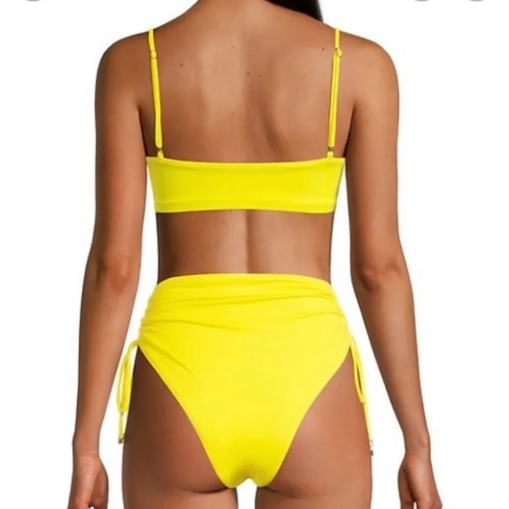 NWOT agua bendita solid bright golden yellow bikini bottom 12604